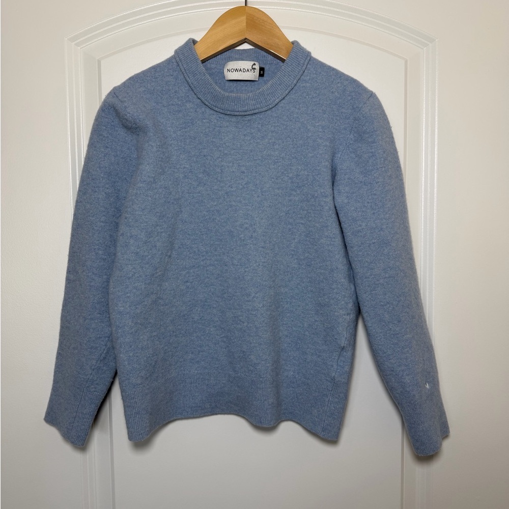 Kids Nowadays Light Blue Crew Neck Merino Wool Sweater